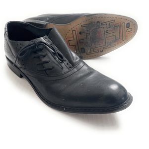 Fly London men’s black leather oxford shoes 44 US 11